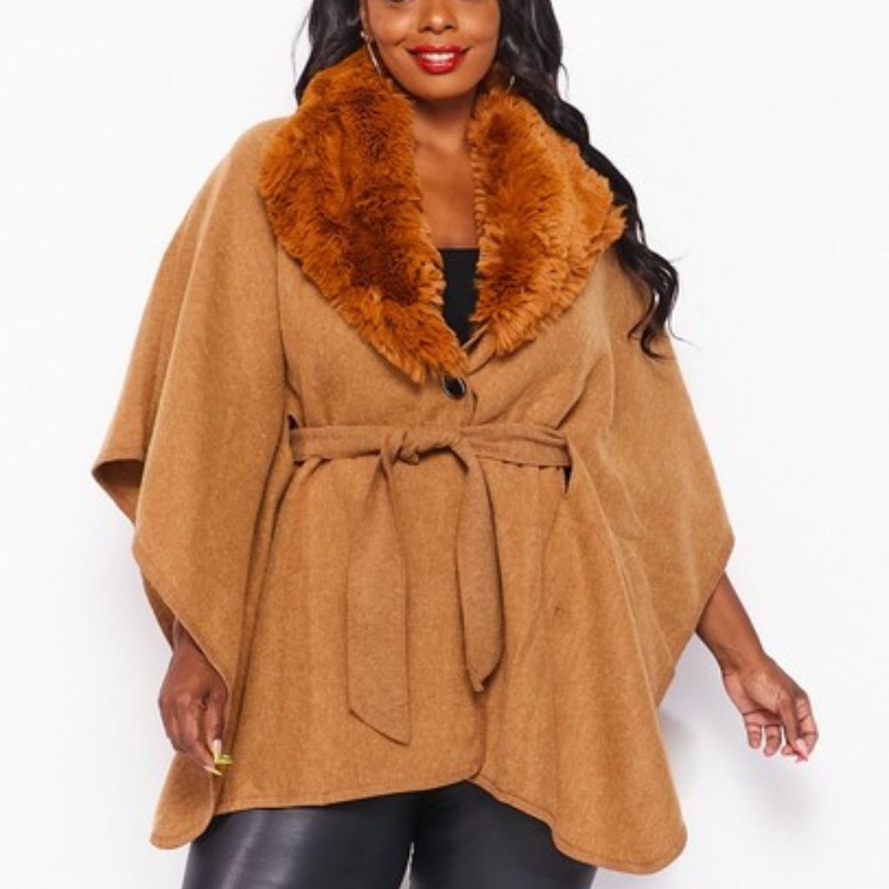 Shawl - Cape with self tie belt